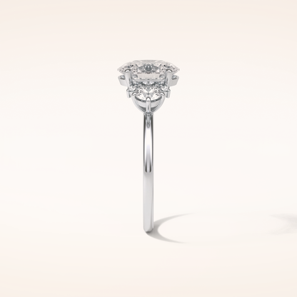 1.91 CT Oval Shaped Cluster Moissanite Engagement Ring