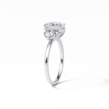 Oval Three Stones Lab Grown Diamond Engagement Ring