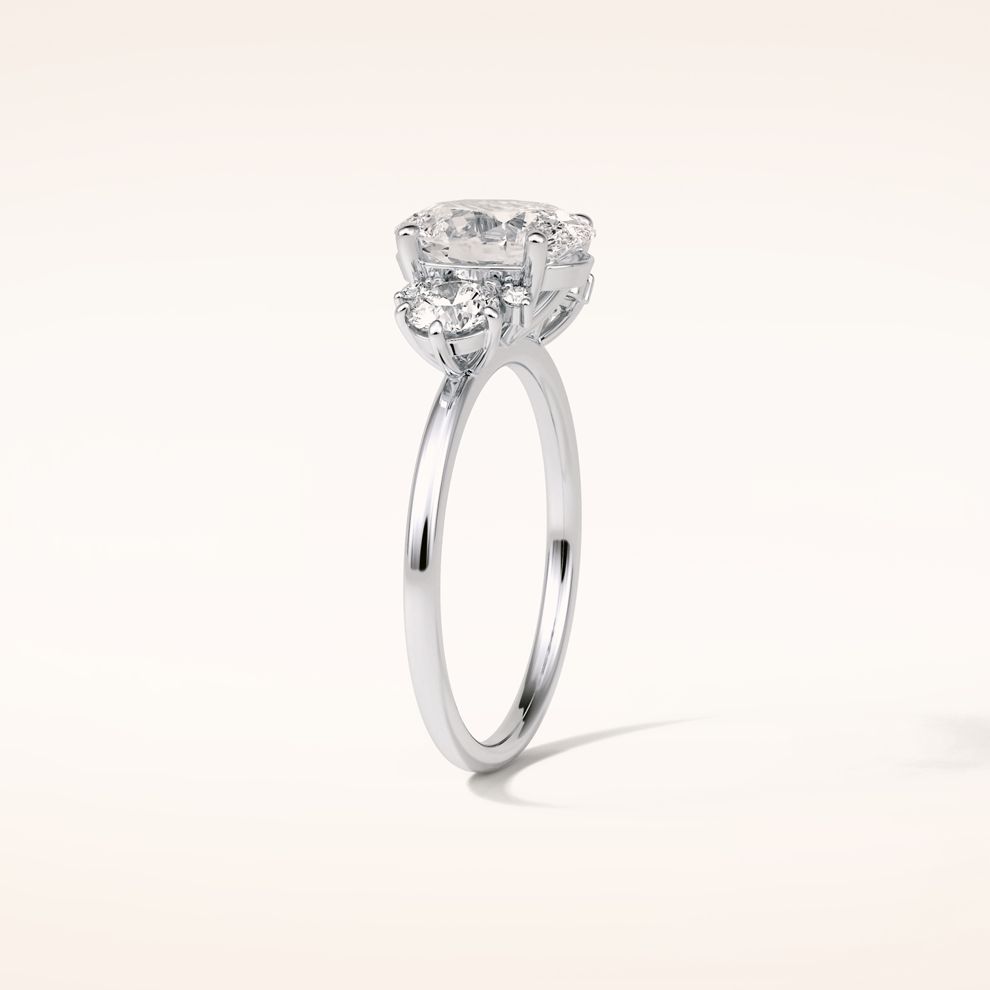 1.91 CT Oval Shaped Cluster Moissanite Engagement Ring