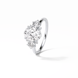 Oval Three Stones Lab Grown Diamond Engagement Ring