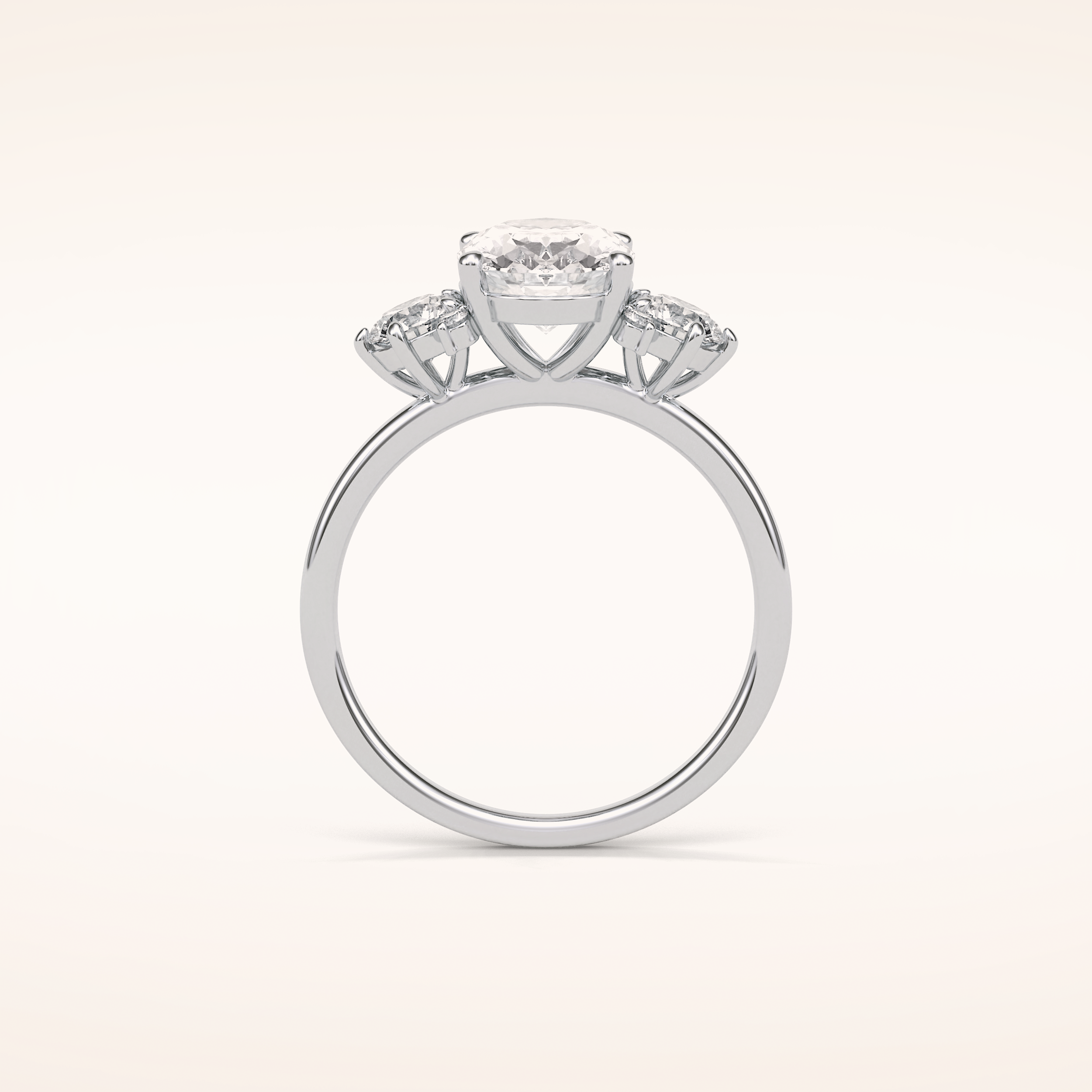 1.91 CT Oval Shaped Cluster Moissanite Engagement Ring