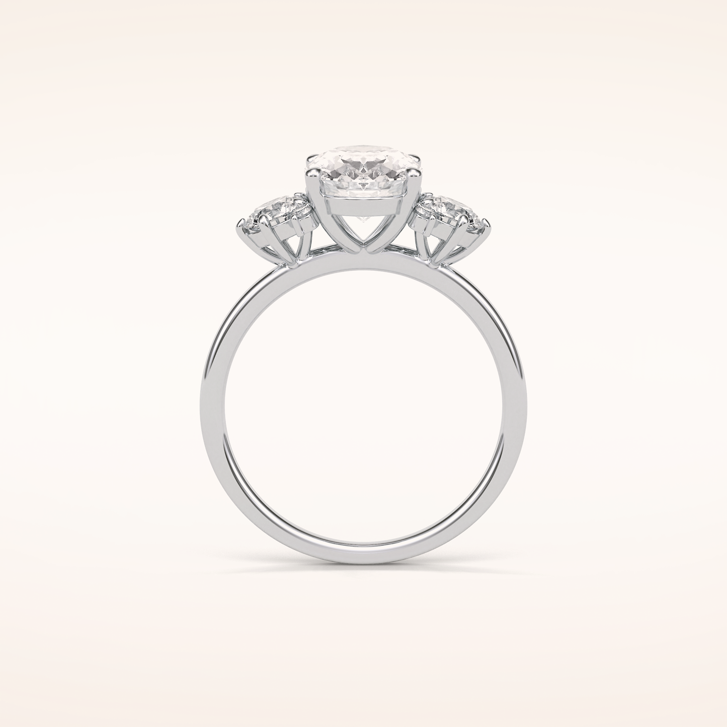 1.91 CT Oval Shaped Cluster Moissanite Engagement Ring