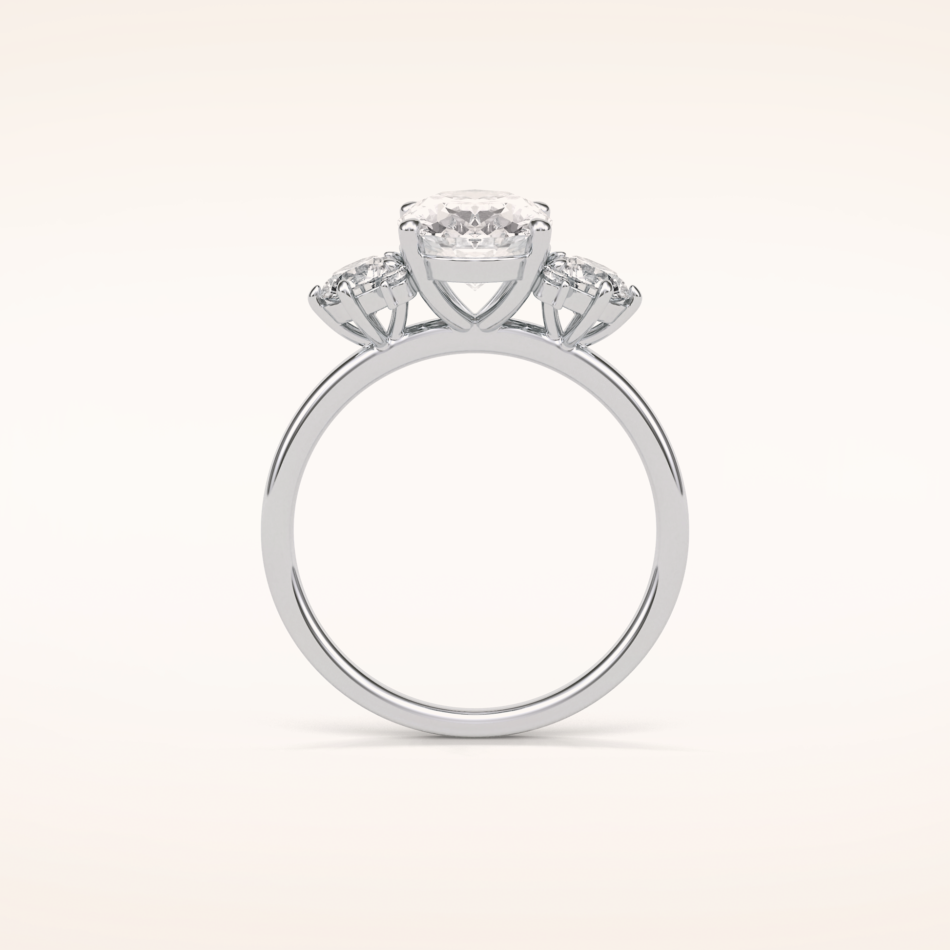 1.91 CT Oval Shaped Cluster Moissanite Engagement Ring