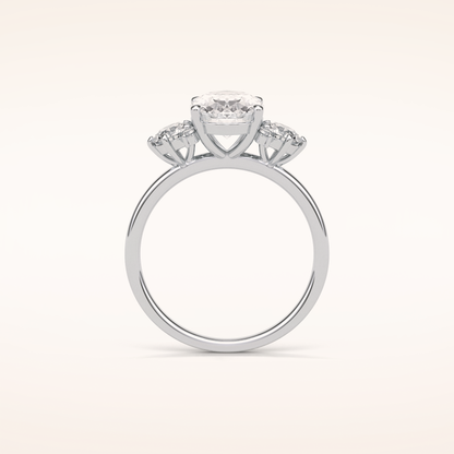 1.91 CT Oval Shaped Cluster Moissanite Engagement Ring