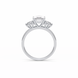 Oval Three Stones Lab Grown Diamond Engagement Ring