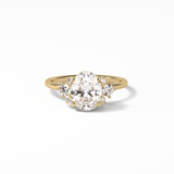 Oval Three Stones Lab Grown Diamond Engagement Ring