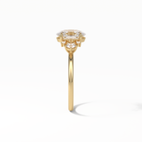 Oval Three Stones Lab Grown Diamond Engagement Ring