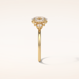 1.91 CT Oval Shaped Cluster Moissanite Engagement Ring