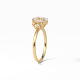 Oval Three Stones Lab Grown Diamond Engagement Ring