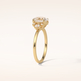 1.91 CT Oval Shaped Cluster Moissanite Engagement Ring