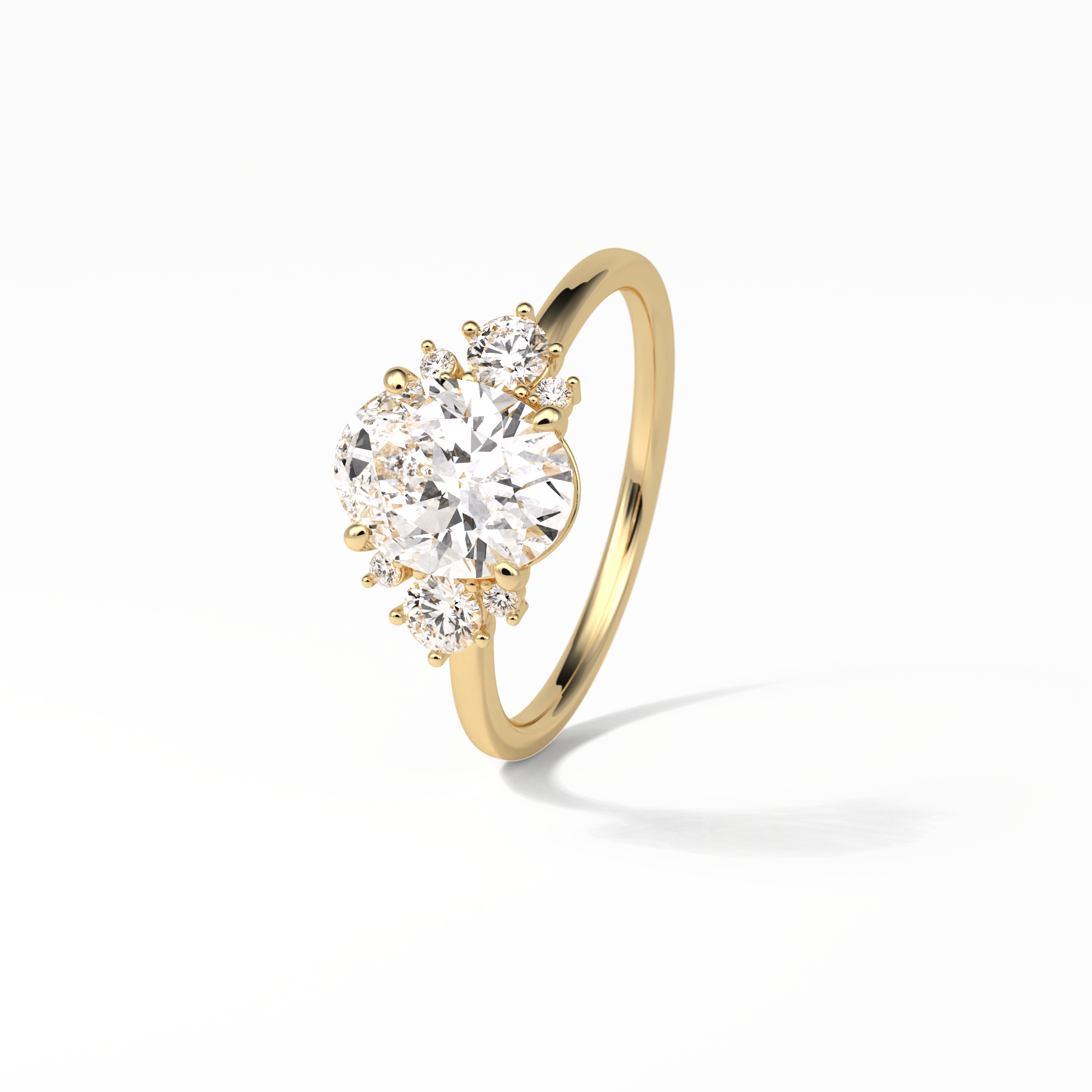 Oval Three Stones Lab Grown Diamond Engagement Ring