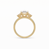 Oval Three Stones Lab Grown Diamond Engagement Ring