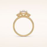 1.91 CT Oval Shaped Cluster Moissanite Engagement Ring