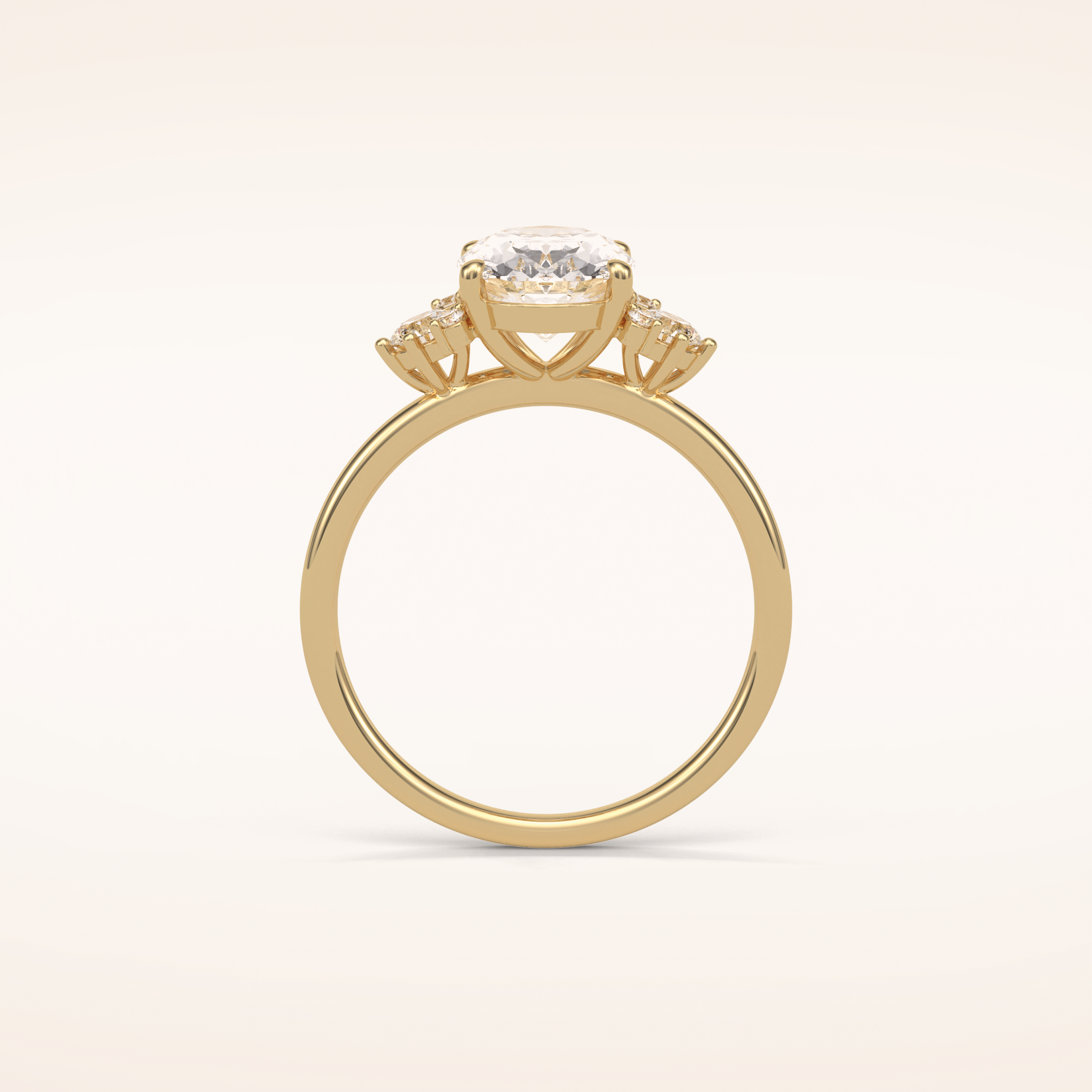 1.91 CT Oval Shaped Cluster Moissanite Engagement Ring