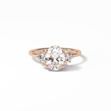Oval Three Stones Lab Grown Diamond Engagement Ring