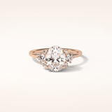 1.91 CT Oval Shaped Cluster Moissanite Engagement Ring