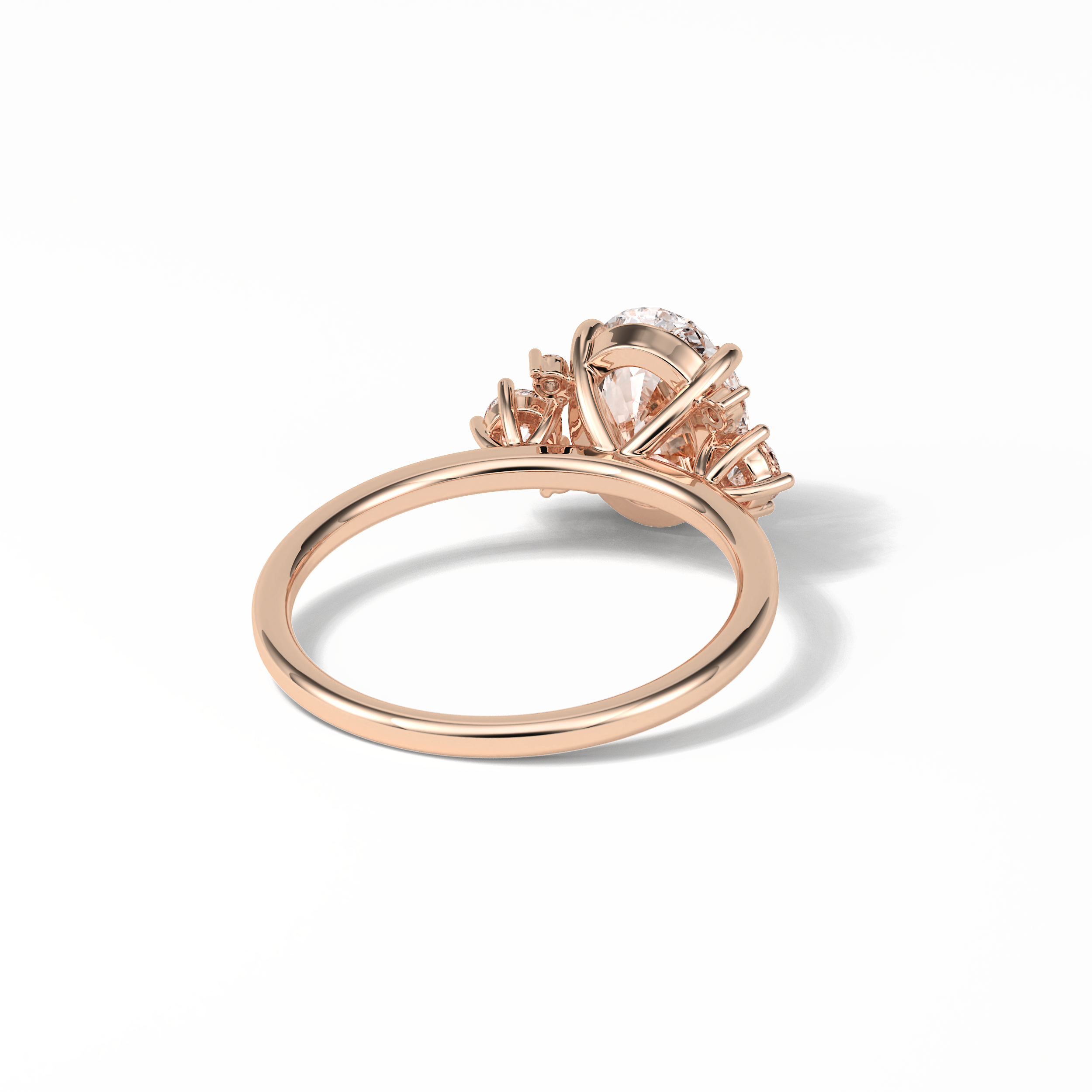 Oval Three Stones Lab Grown Diamond Engagement Ring