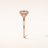 1.91 CT Oval Shaped Cluster Moissanite Engagement Ring