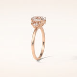 1.91 CT Oval Shaped Cluster Moissanite Engagement Ring