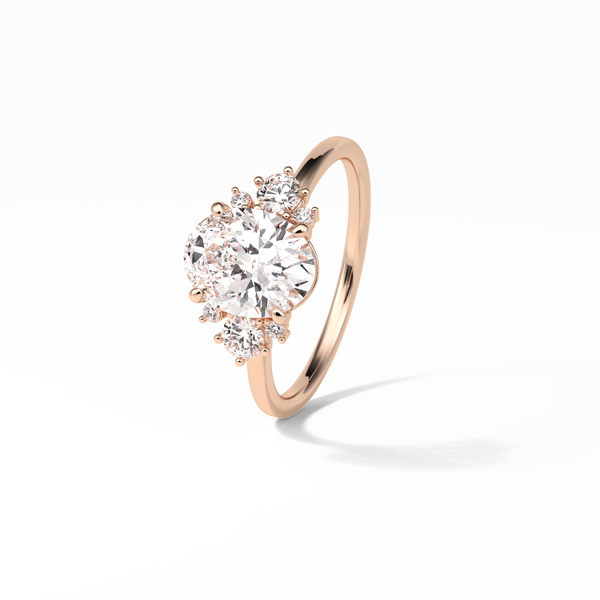 Oval Three Stones Lab Grown Diamond Engagement Ring