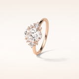 1.91 CT Oval Shaped Cluster Moissanite Engagement Ring