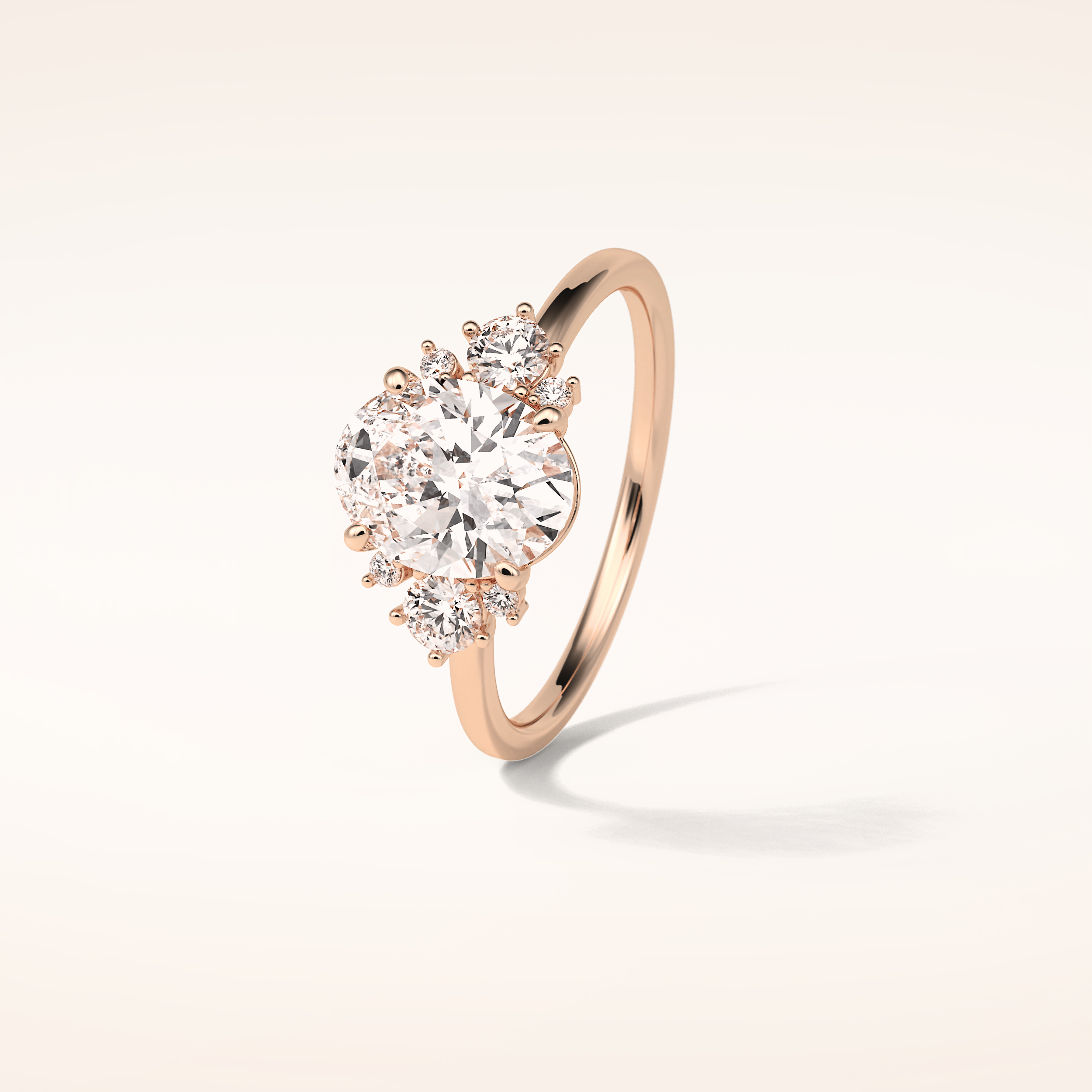 1.91 CT Oval Shaped Cluster Moissanite Engagement Ring