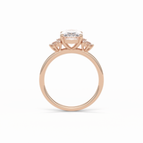 Oval Three Stones Lab Grown Diamond Engagement Ring