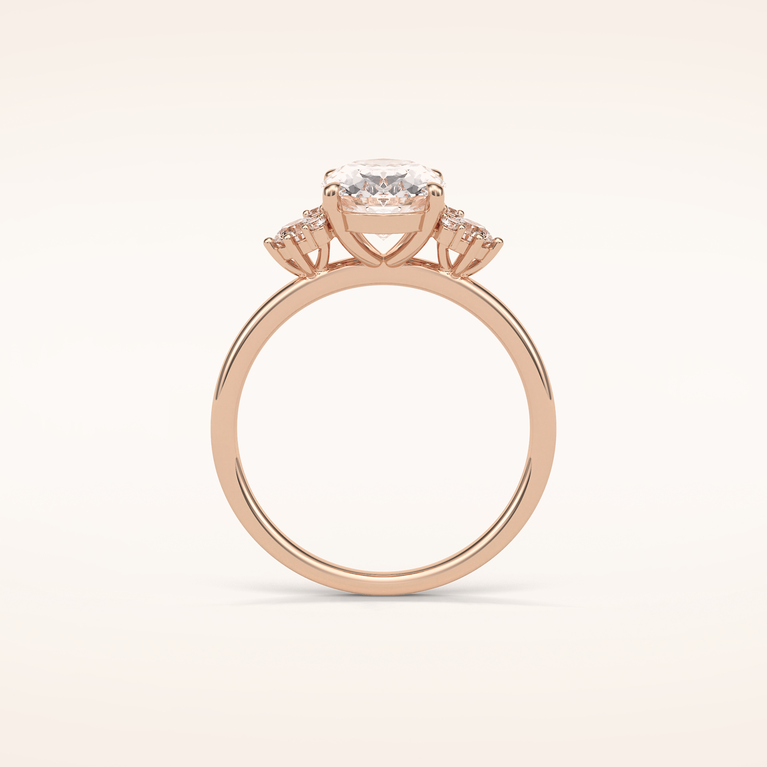 1.91 CT Oval Shaped Cluster Moissanite Engagement Ring