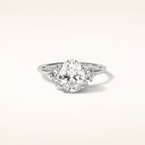 1.91 CT Oval Shaped Cluster Moissanite Engagement Ring