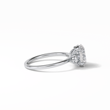 Oval Three Stones Lab Grown Diamond Engagement Ring