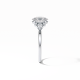 Oval Three Stones Lab Grown Diamond Engagement Ring