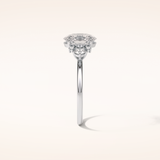 1.91 CT Oval Shaped Cluster Moissanite Engagement Ring