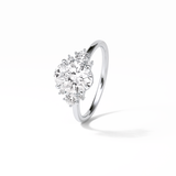 Oval Three Stones Lab Grown Diamond Engagement Ring
