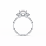 Oval Three Stones Lab Grown Diamond Engagement Ring