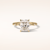 2.43 CT Radiant Shaped Dainty Pave Moissanite Engagement Ring