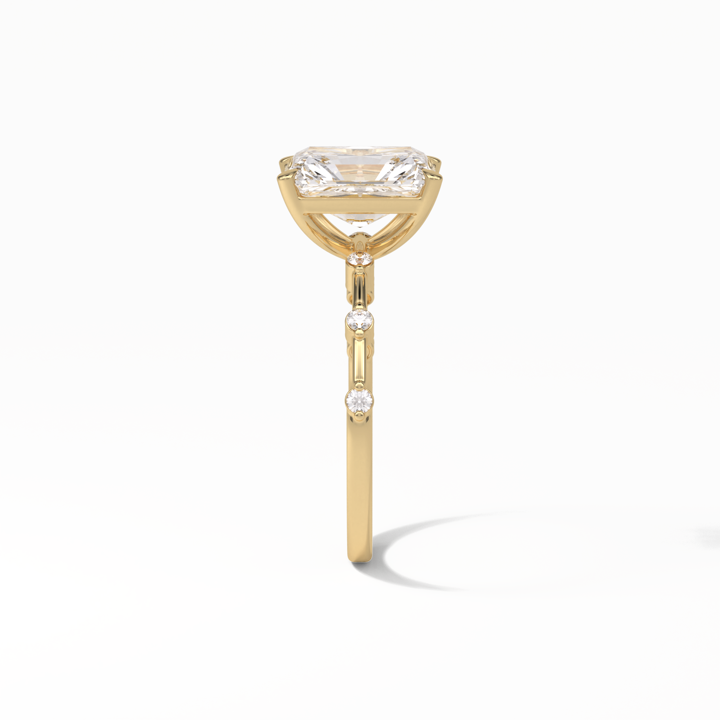 Radiant Dainty Lab Grown Diamond Engagement Ring