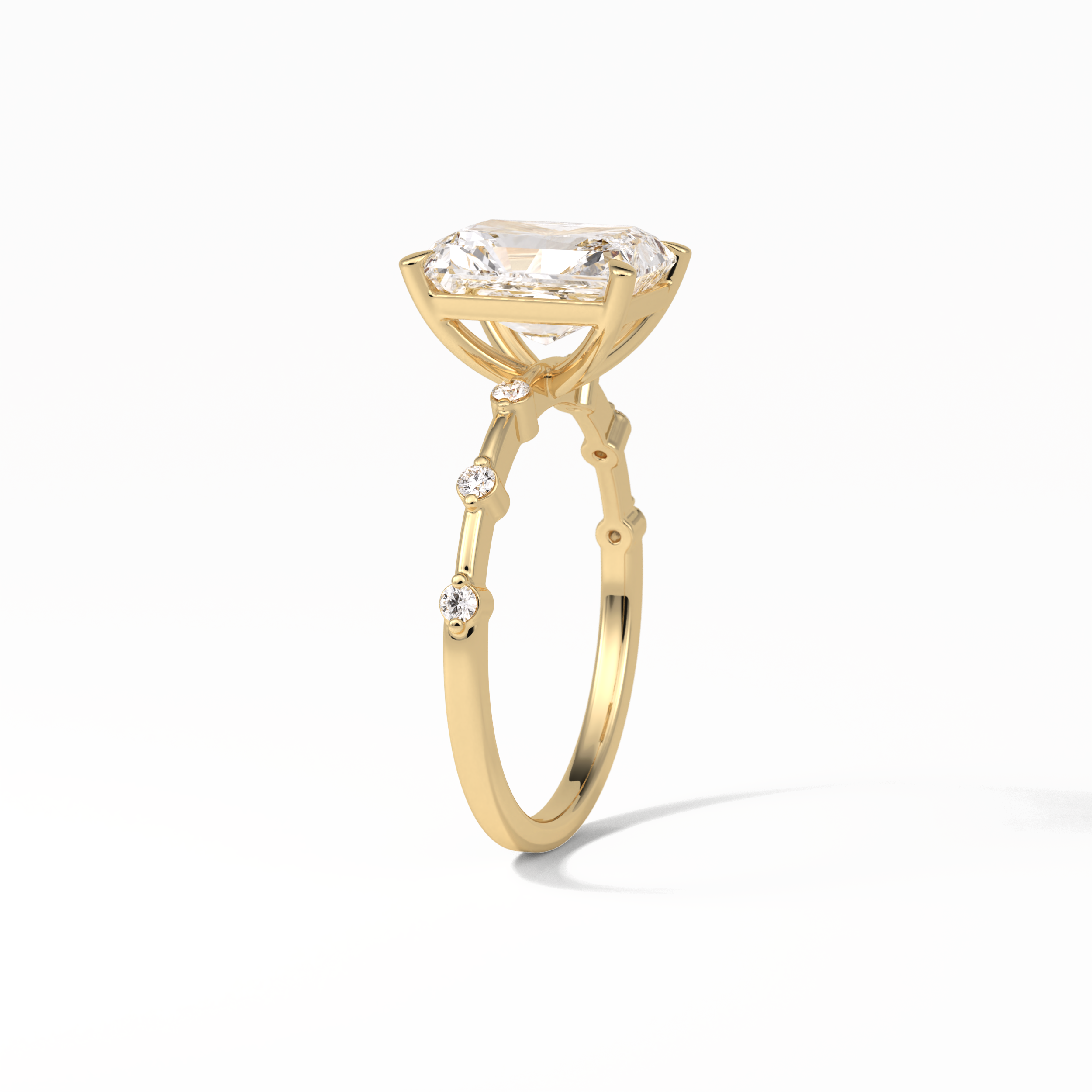 Radiant Dainty Lab Grown Diamond Engagement Ring