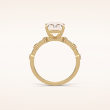 2.43 CT Radiant Shaped Dainty Pave Moissanite Engagement Ring