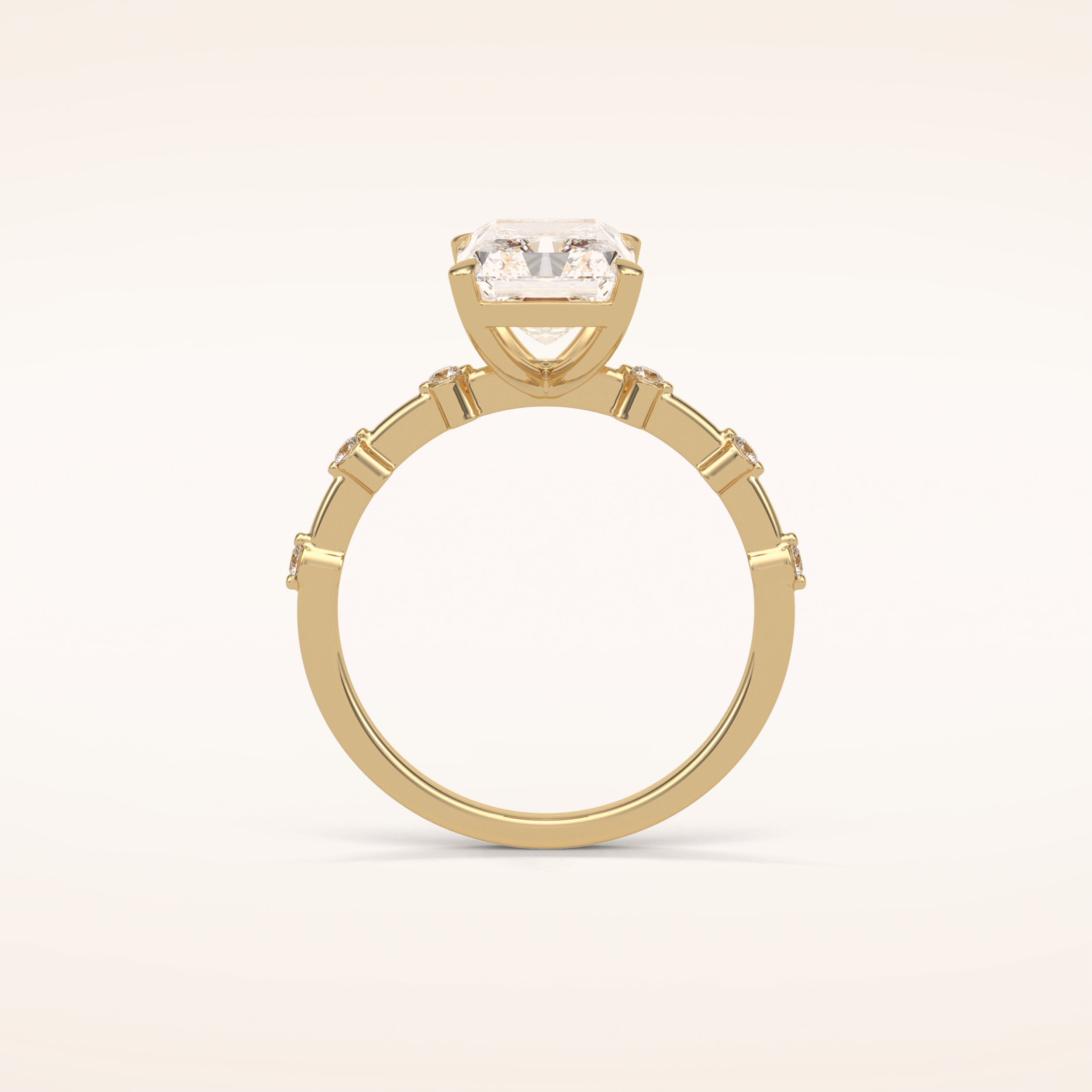 2.43 CT Radiant Shaped Dainty Pave Moissanite Engagement Ring