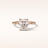 2.43 CT Radiant Shaped Dainty Pave Moissanite Engagement Ring