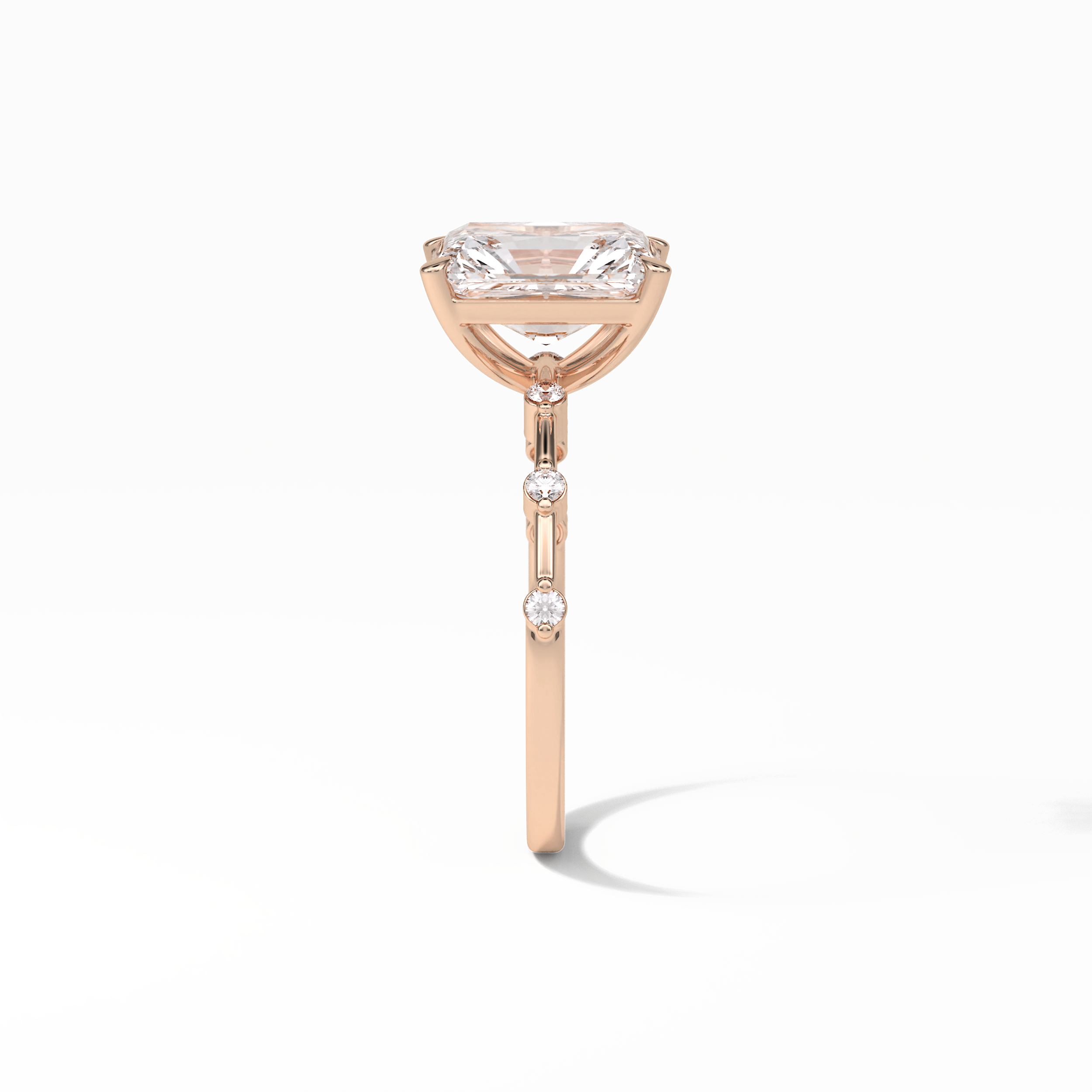 Radiant Dainty Lab Grown Diamond Engagement Ring