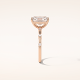 2.43 CT Radiant Shaped Dainty Pave Moissanite Engagement Ring