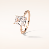 2.43 CT Radiant Shaped Dainty Pave Moissanite Engagement Ring