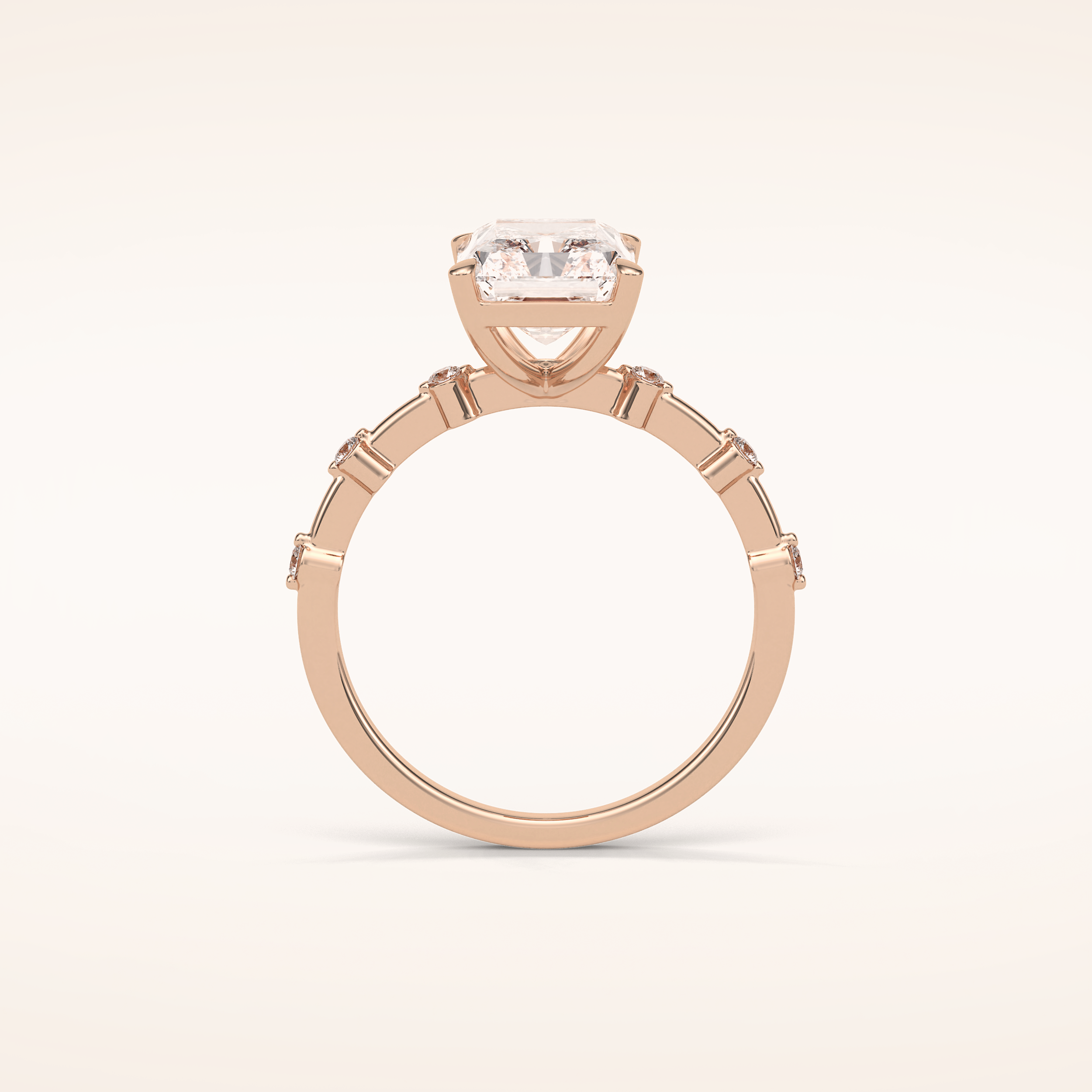 2.43 CT Radiant Shaped Dainty Pave Moissanite Engagement Ring