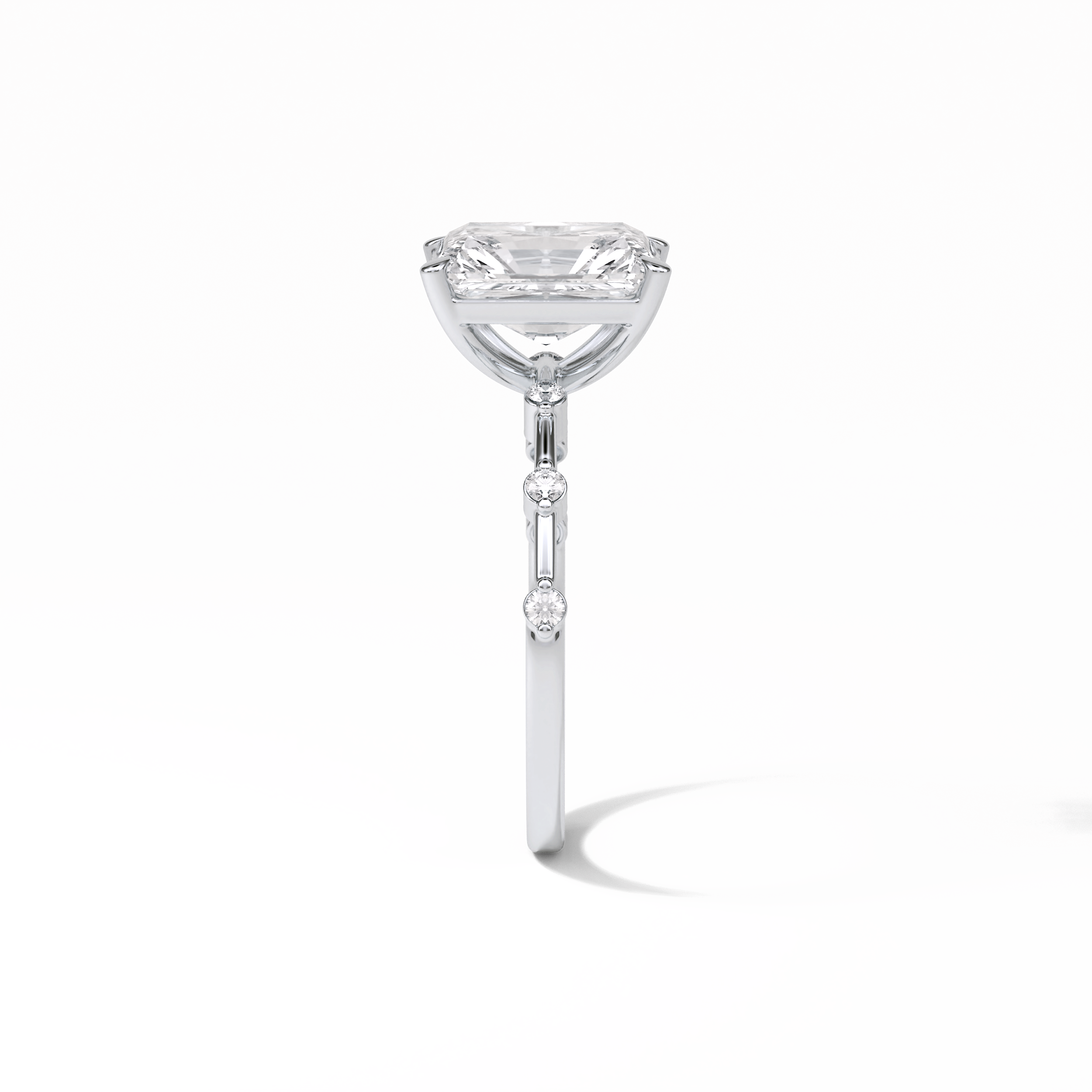 Radiant Dainty Lab Grown Diamond Engagement Ring
