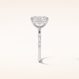 2.43 CT Radiant Shaped Dainty Pave Moissanite Engagement Ring