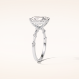 2.43 CT Radiant Shaped Dainty Pave Moissanite Engagement Ring