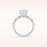 2.43 CT Radiant Shaped Dainty Pave Moissanite Engagement Ring