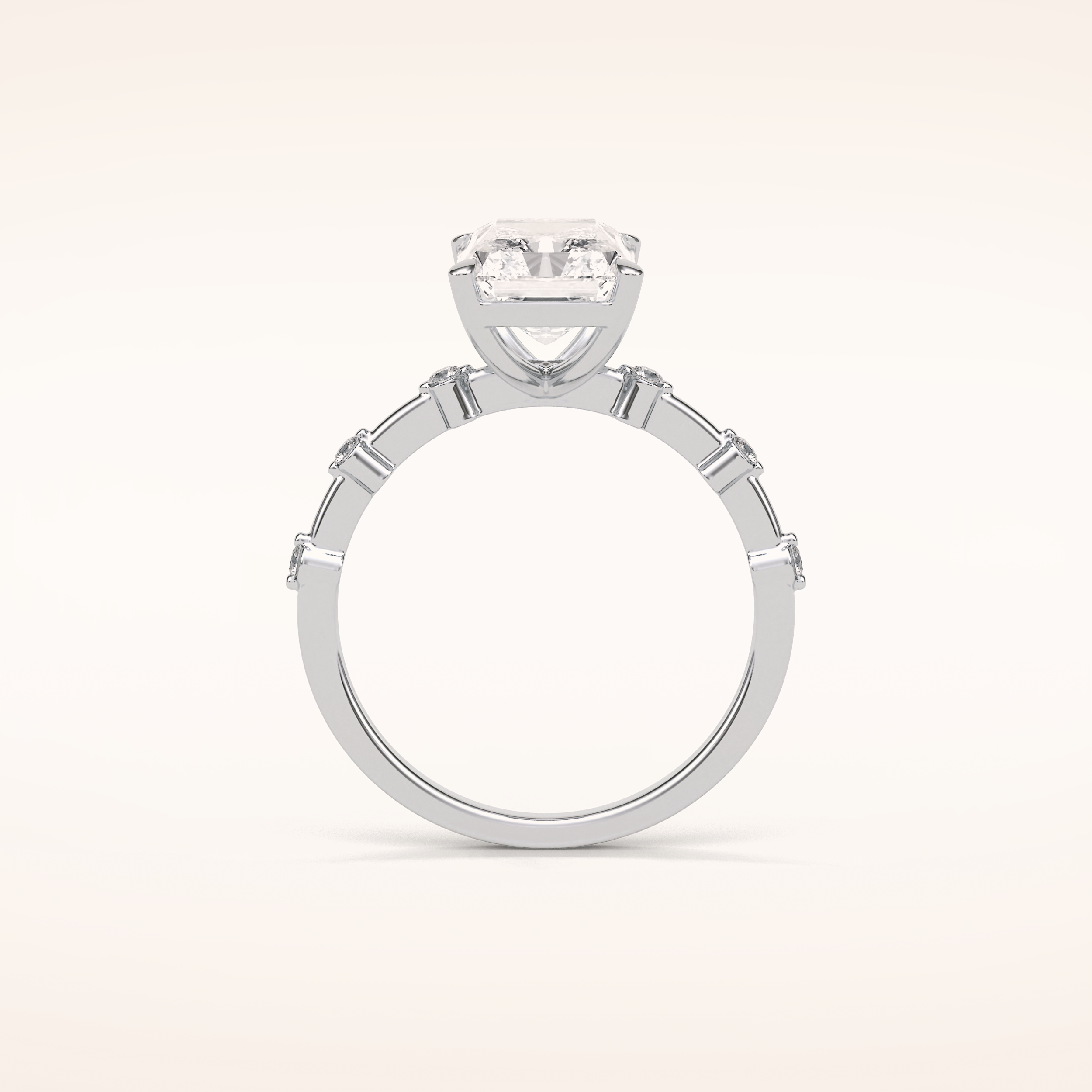 2.43 CT Radiant Shaped Dainty Pave Moissanite Engagement Ring