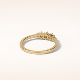 0.3 TCW Round Shaped Moissanite Five Stone Wedding Band